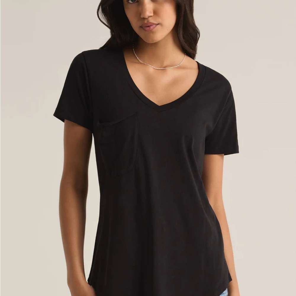 Z Supply Black Fitted Short Sleeve Tee NWT